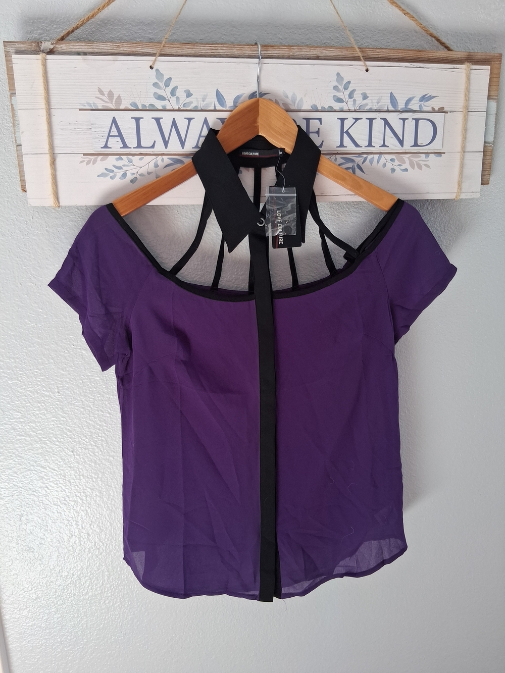 Strappy neck blouse